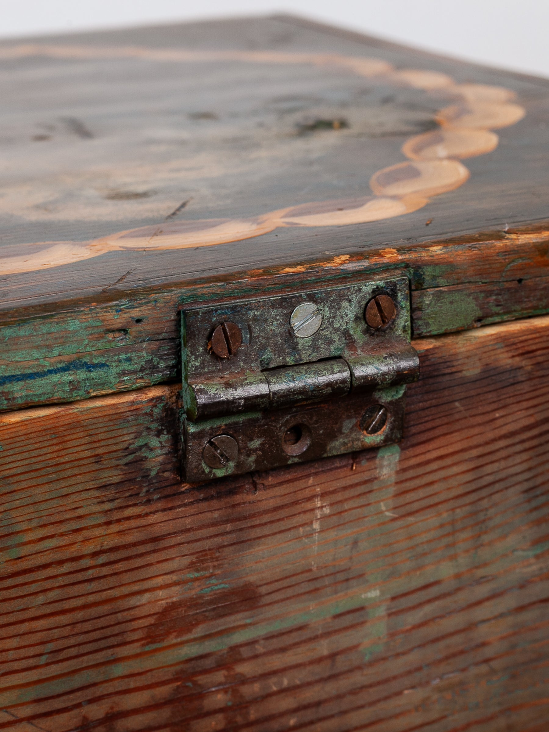 Painted Pine Folk Art Ship Chest Depicting the H.H. Cole, 1843