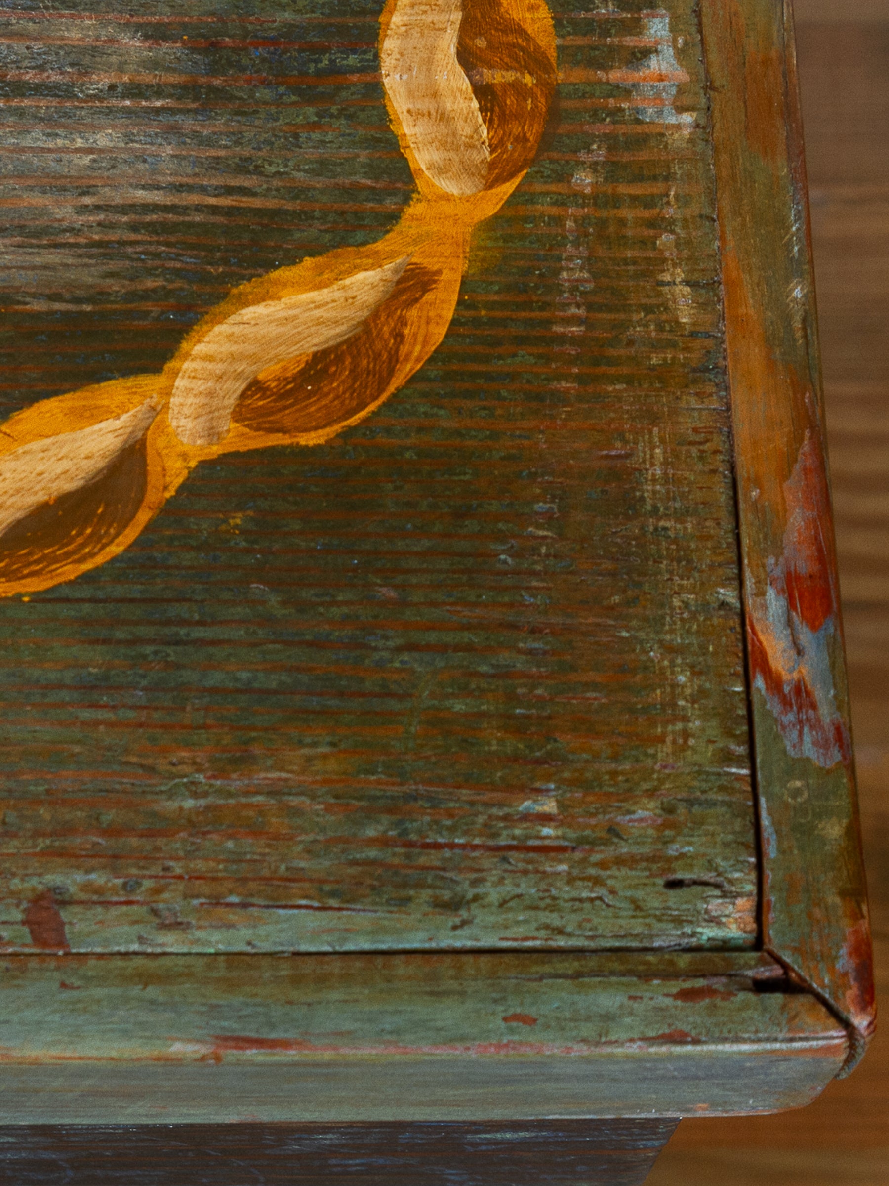 Painted Pine Folk Art Ship Chest Depicting the H.H. Cole, 1843