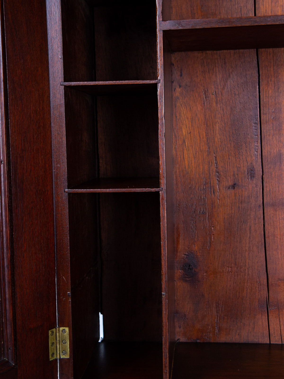 19th Century American Mahogany Secretary Desk with Blind Cupboard Top