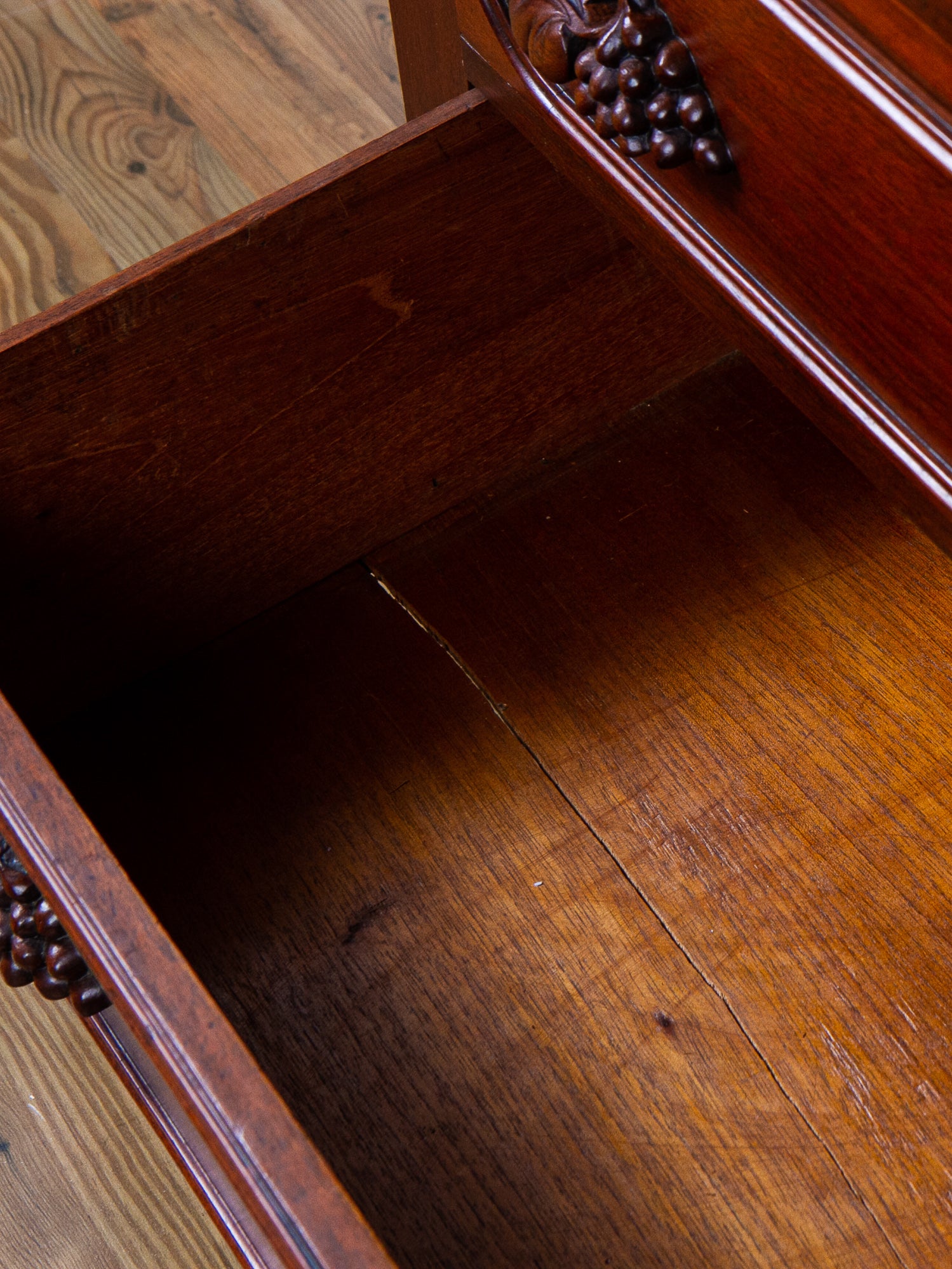 19th Century American Mahogany Secretary Desk with Blind Cupboard Top