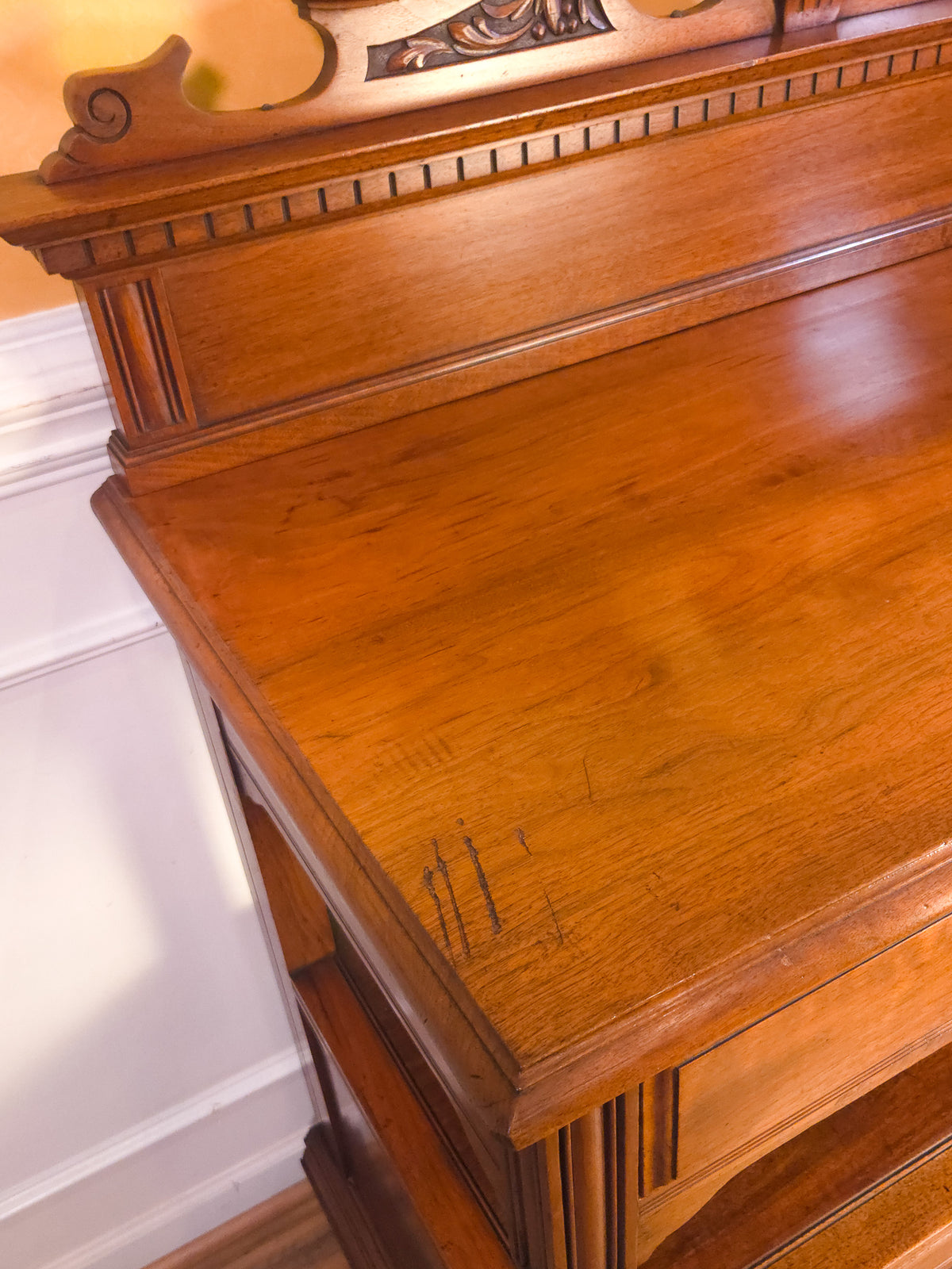 English Victorian Walnut Buffet Server, circa 1880
