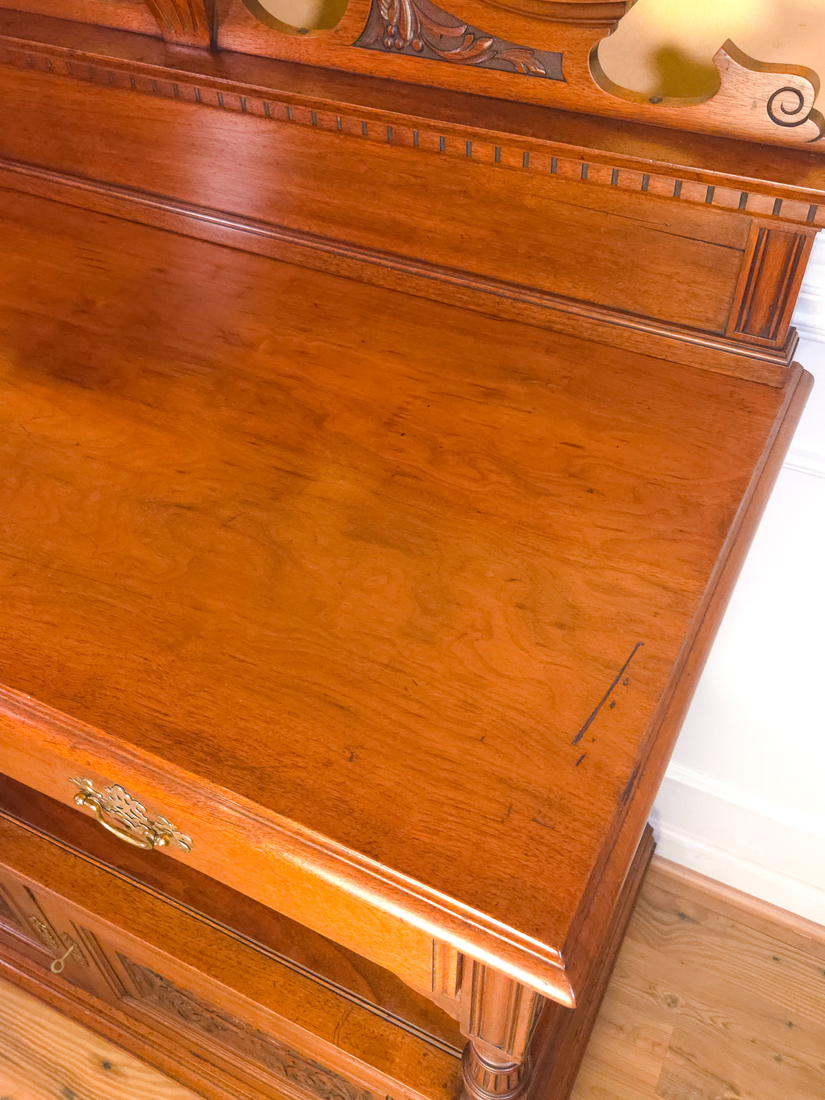 English Victorian Walnut Buffet Server, circa 1880
