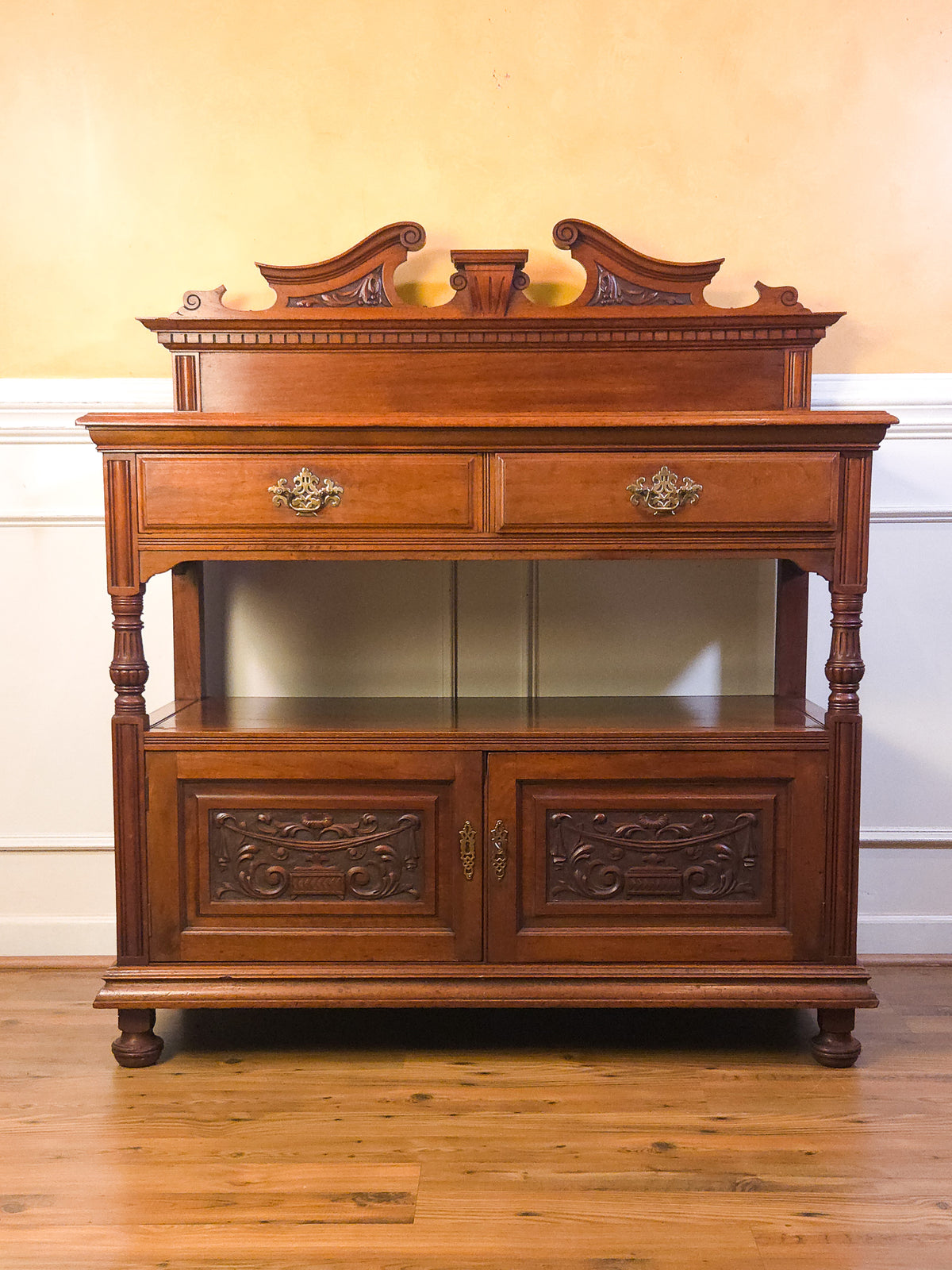 English Victorian Walnut Buffet Server, circa 1880