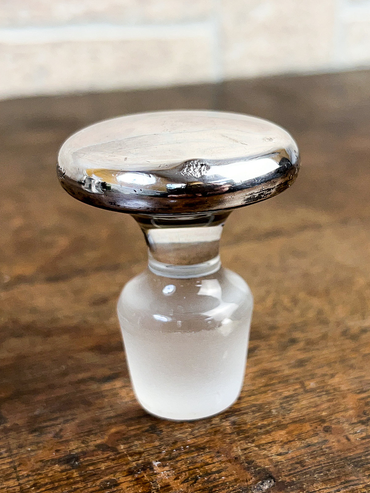 R. Wallace Sterling Silver & Etched Glass Oil and Vinegar Bottle, c.1910