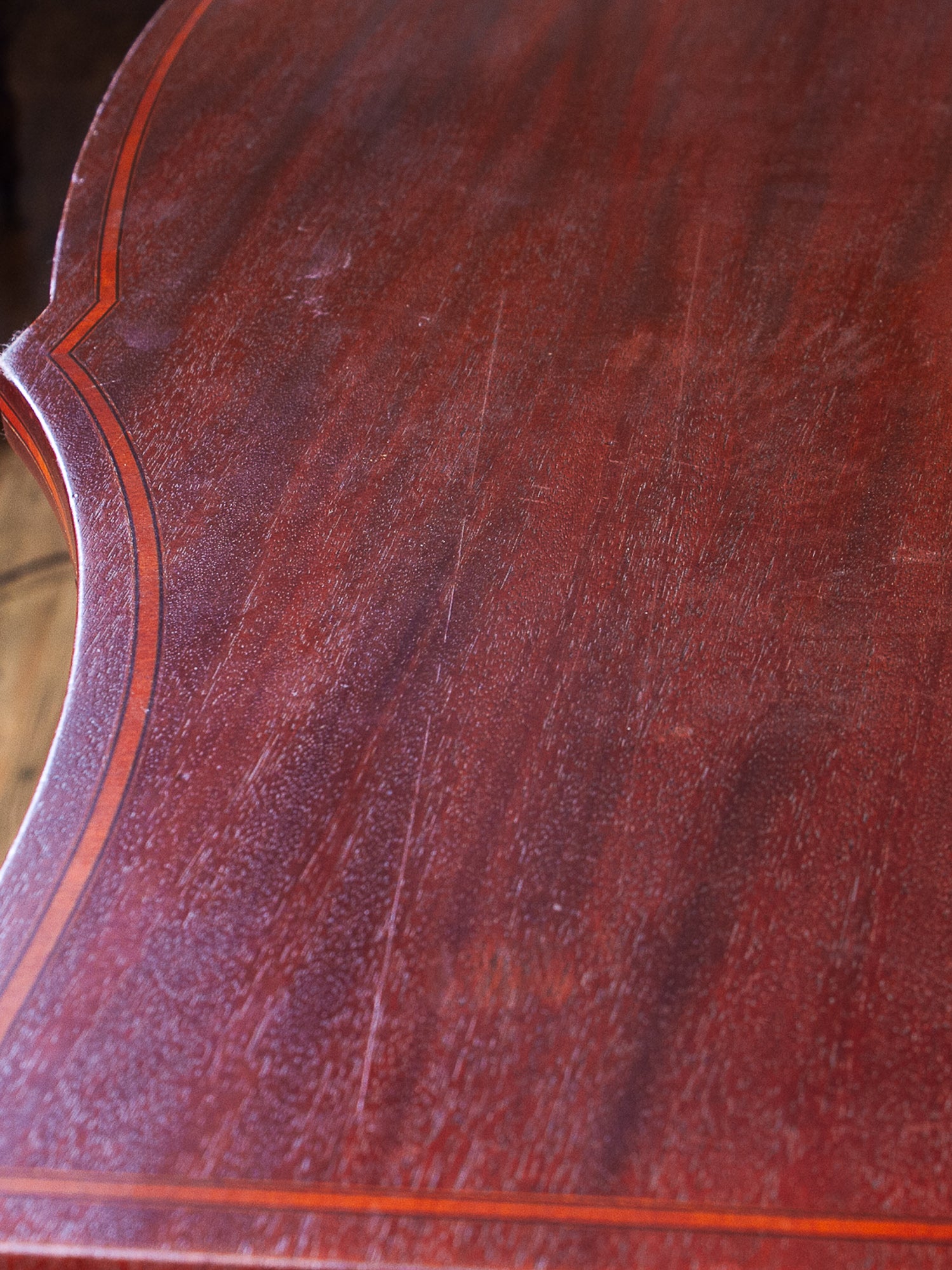 Large Antique Federal Style Inlaid Flame Mahogany Sideboard, Williams-Kimp, Grand Rapids, MI.