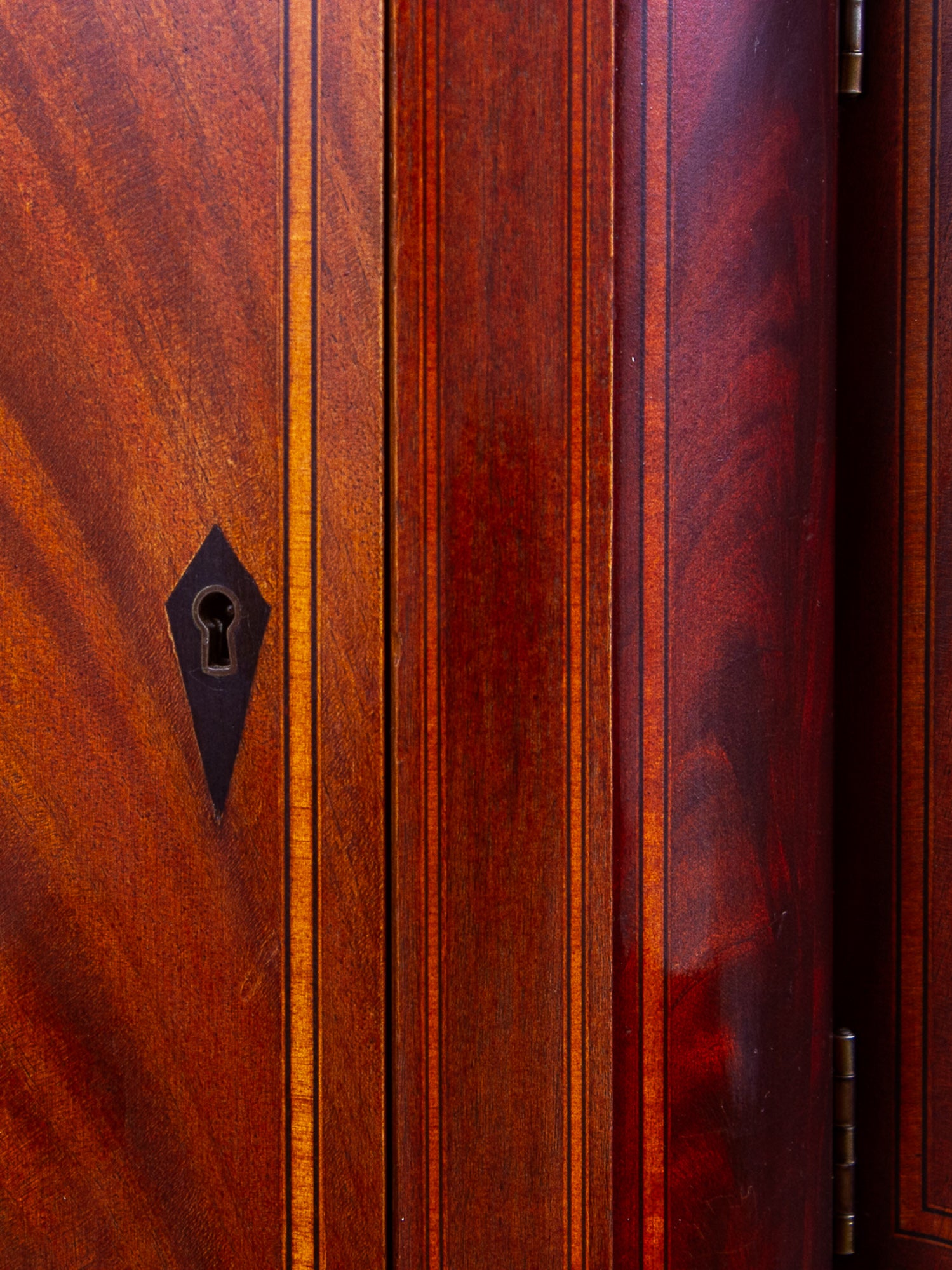 Large Antique Federal Style Inlaid Flame Mahogany Sideboard, Williams-Kimp, Grand Rapids, MI.