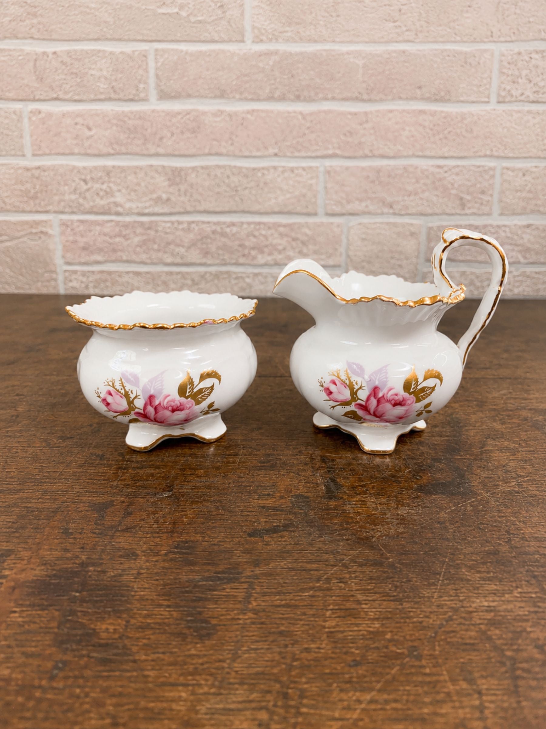 Aynsley Bone China Sugar Bowl & Creamer Set, Circa 1940s