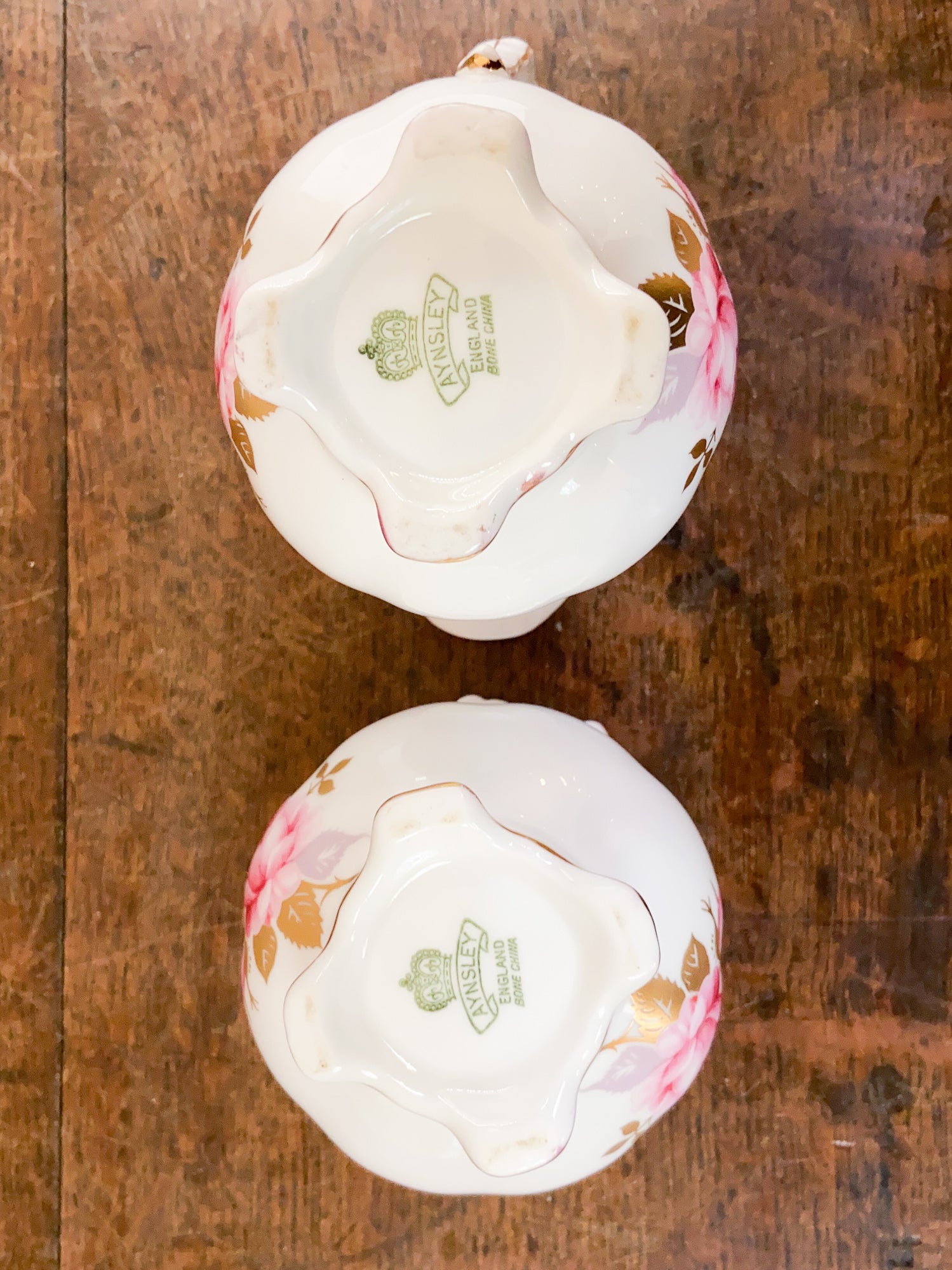 Aynsley Bone China Sugar Bowl & Creamer Set, Circa 1940s