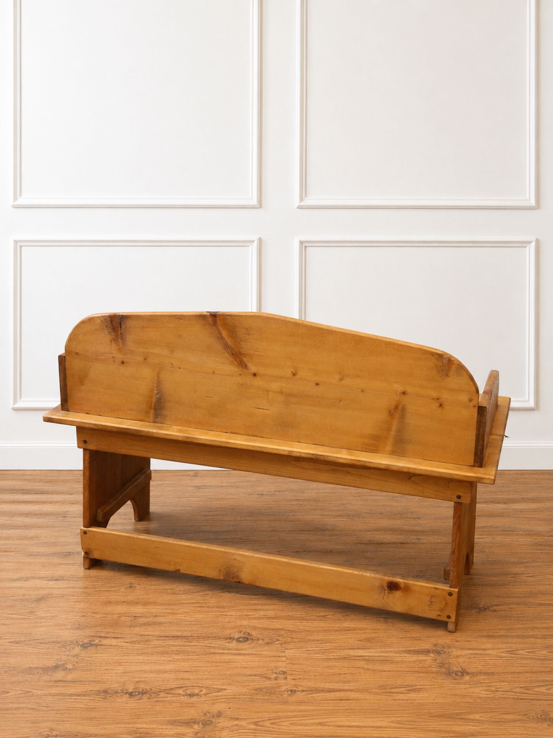 English Country Cottage Pine Bench, Handpainted.