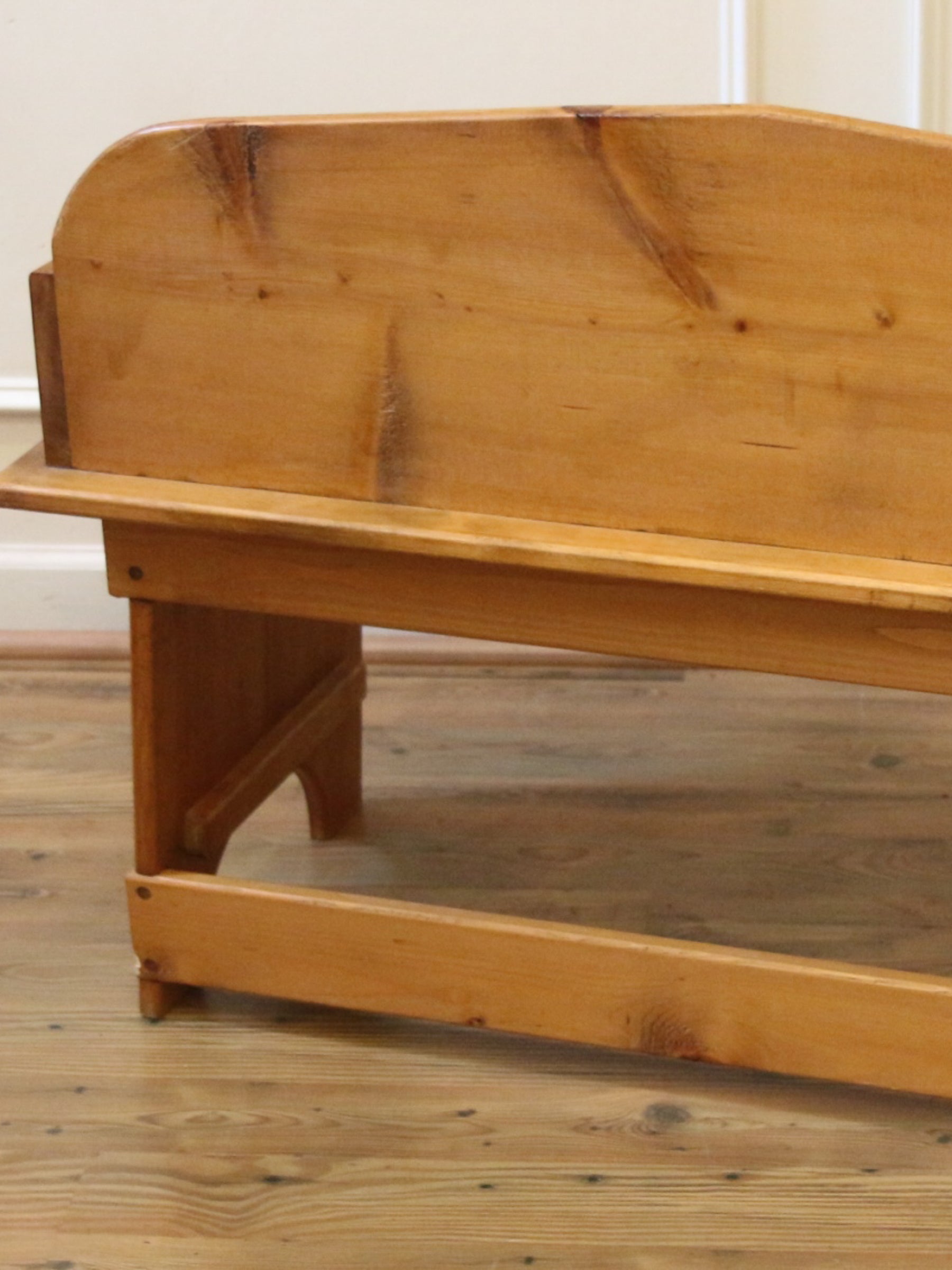 English Country Cottage Pine Bench, Handpainted.