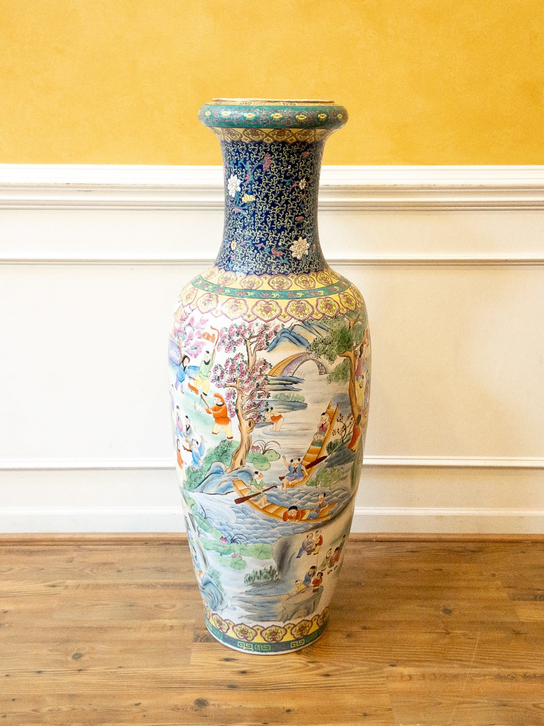 Monumental Chinese Famille Rose "One Hundred Children" Floor Vase