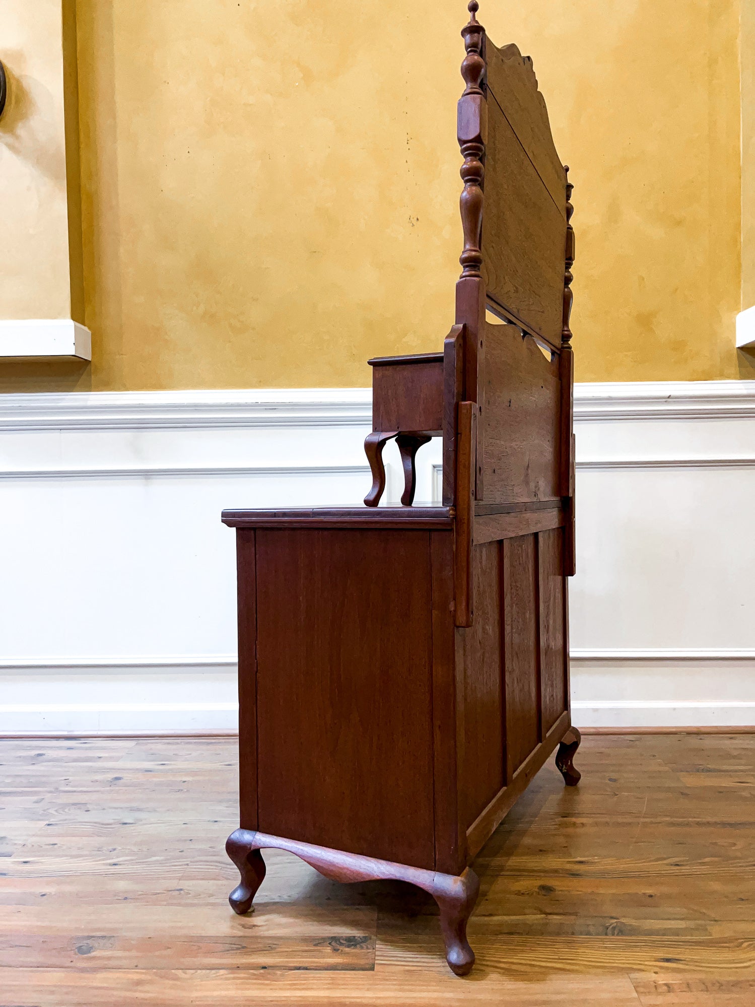 Early 20th Century Bow Front Dresser with Swivel Mirror