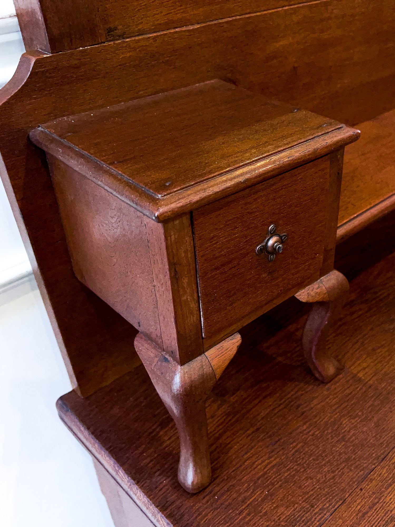 Early 20th Century Bow Front Dresser with Swivel Mirror