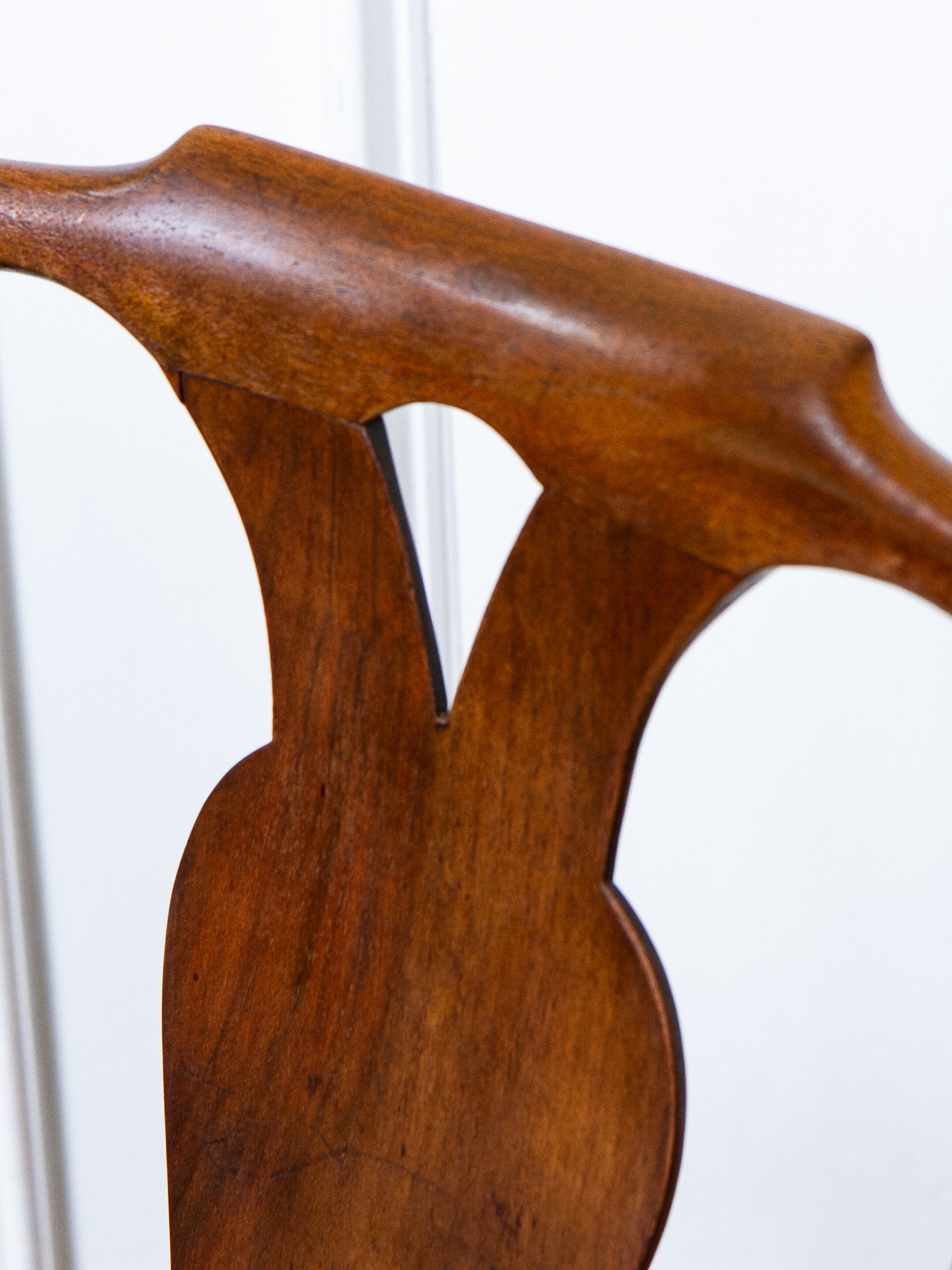 Early 18th Century English Georgian Walnut Queen Anne Shepherds Crook Arm Chair.