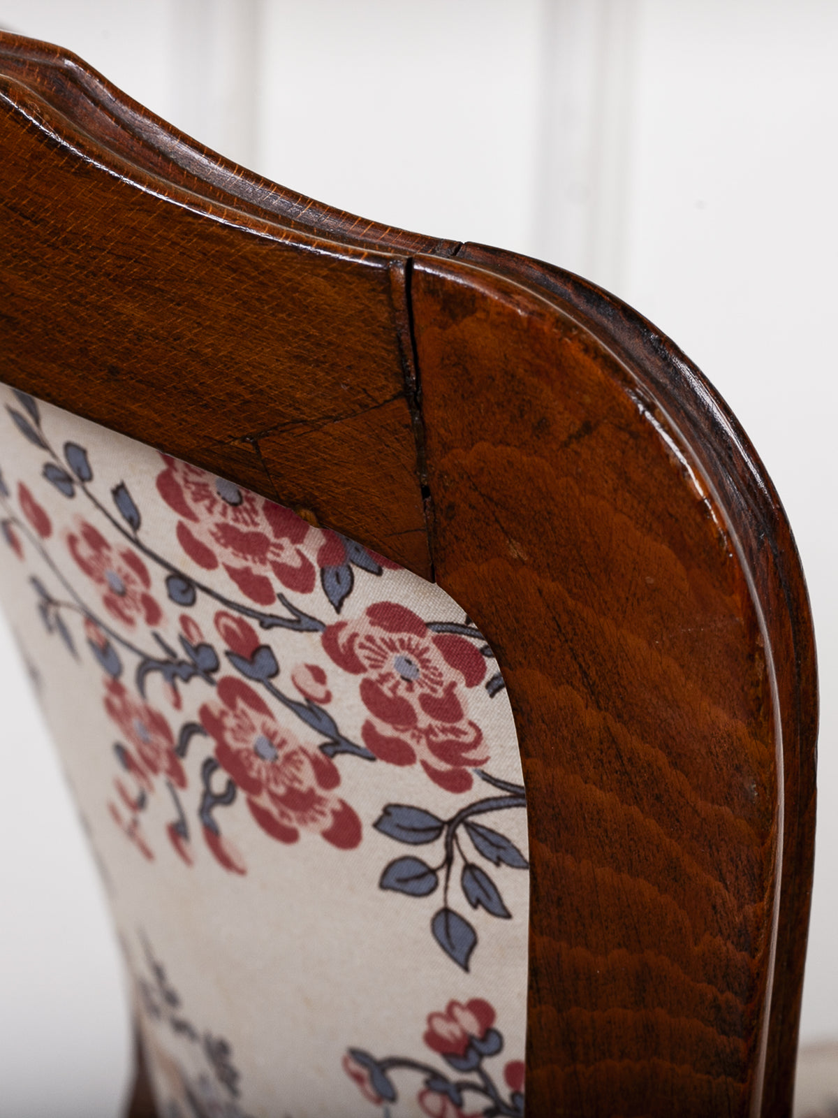 19th Century French Carved Oak Upholstered Side Chair