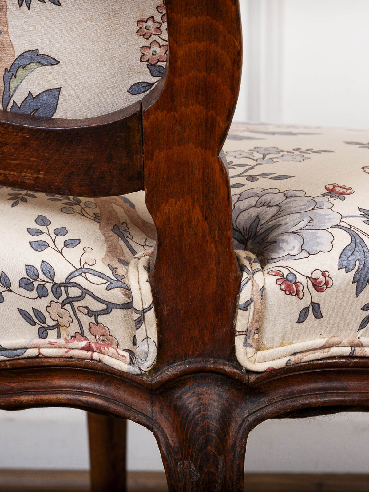 19th Century French Carved Oak Upholstered Side Chair