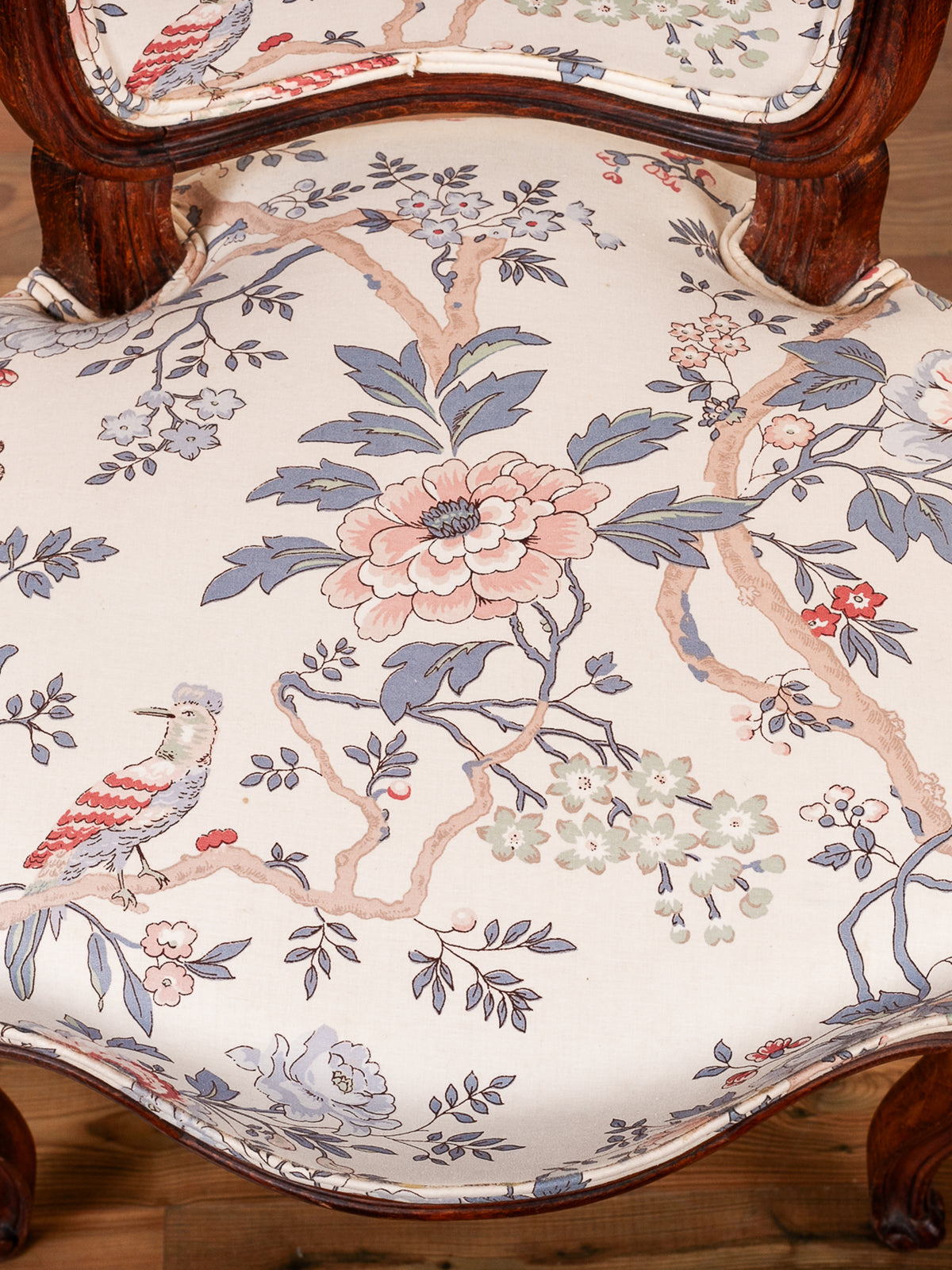 19th Century French Carved Oak Upholstered Side Chair