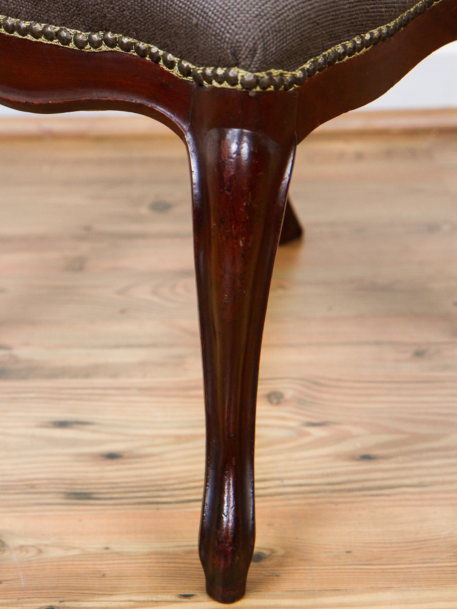Antique Victorian Carved Walnut Side Chair With Needlepoint Seat.