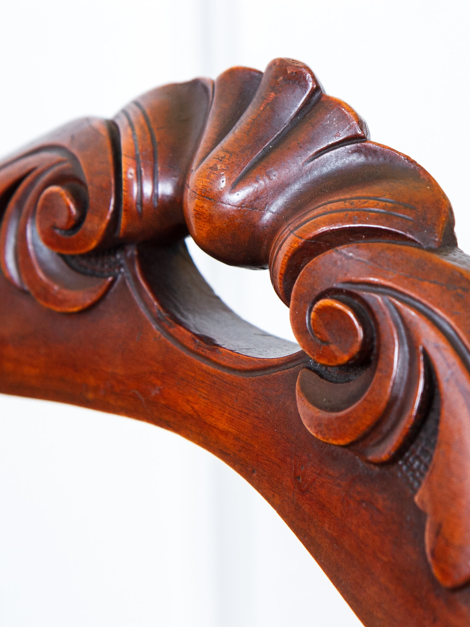 Antique Victorian Carved Walnut Side Chair With Needlepoint Seat.