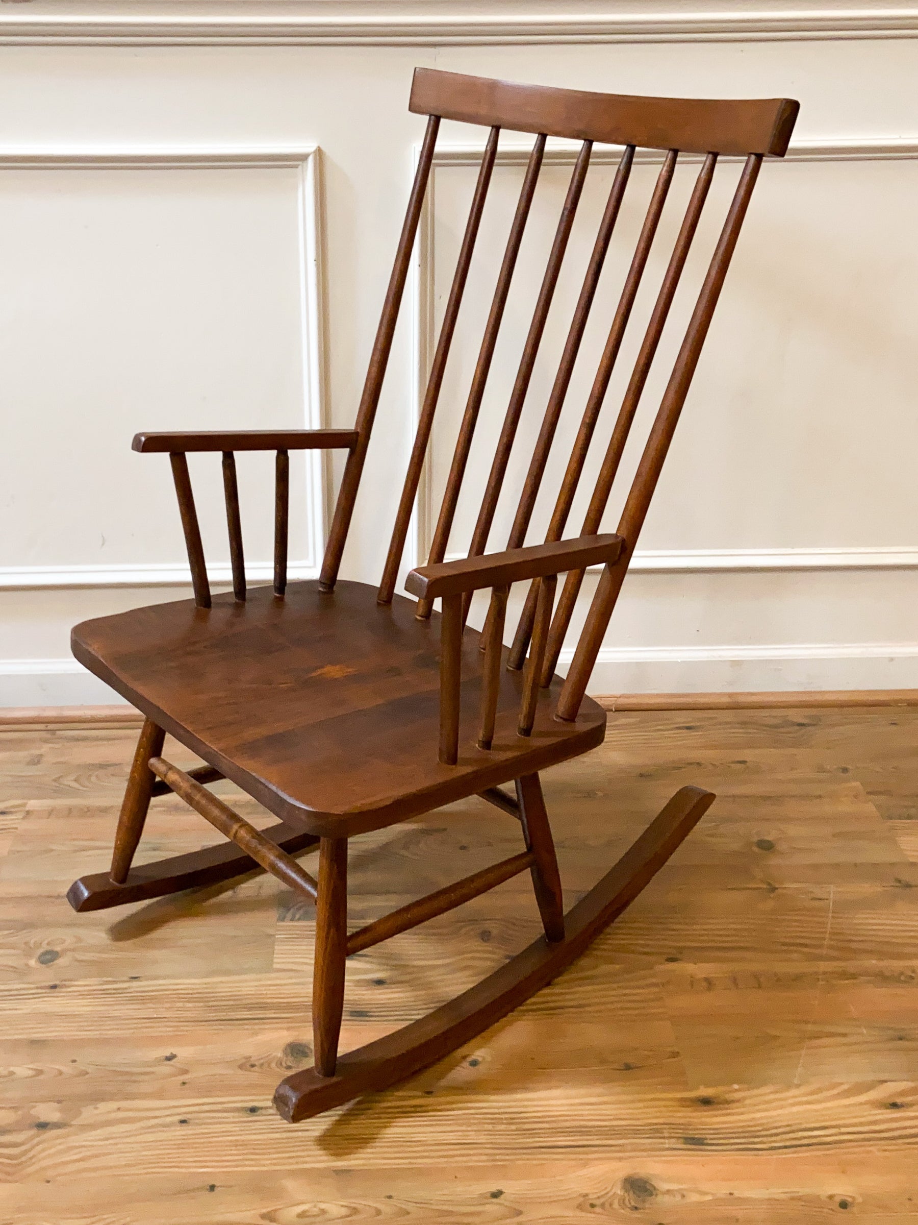 Original Mel Smilow Solid Walnut Rocking Chair for Smilow-Thielle, Circa 1960s