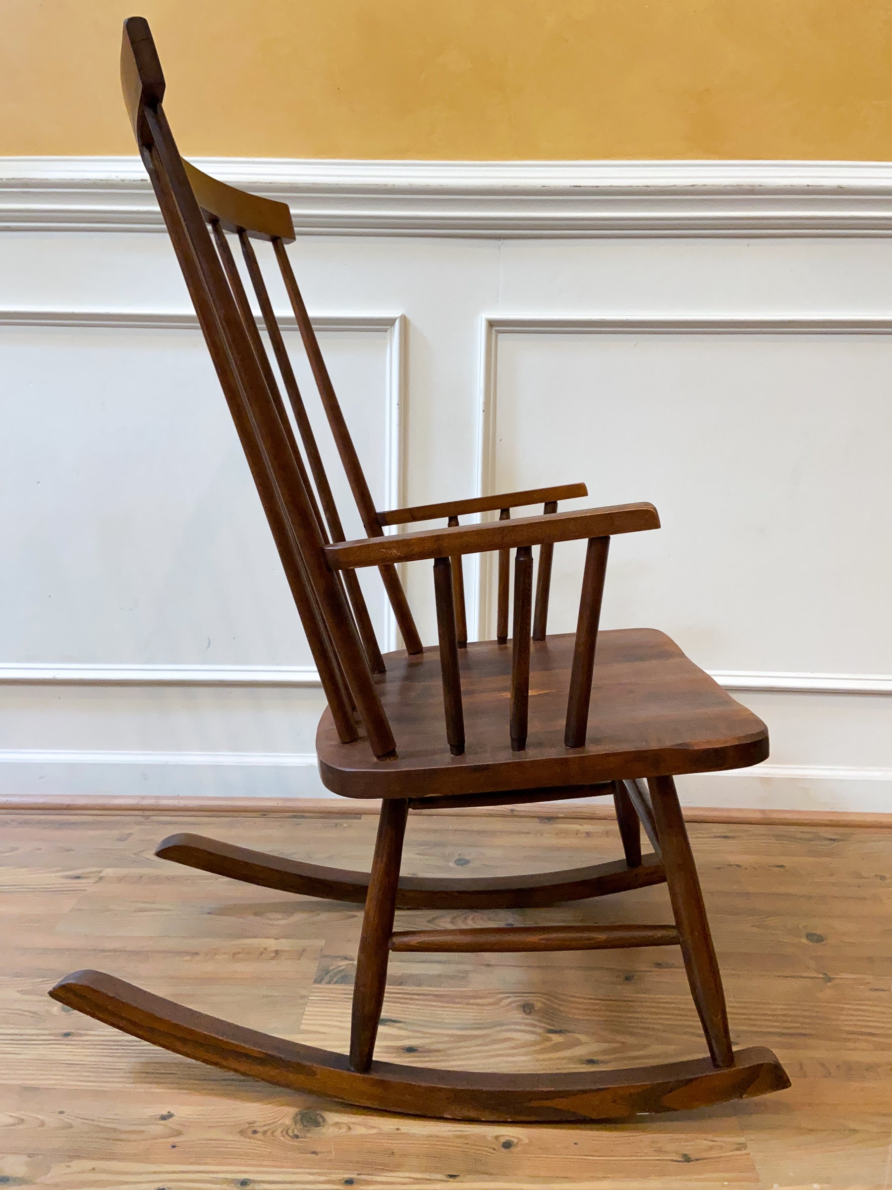 Original Mel Smilow Solid Walnut Rocking Chair for Smilow-Thielle, Circa 1960s